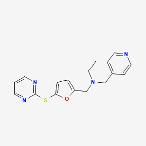 molecular formula C17H18N4OS B5893746 N-(pyridin-4-ylmethyl)-N-{[5-(pyrimidin-2-ylthio)-2-furyl]methyl}ethanamine 