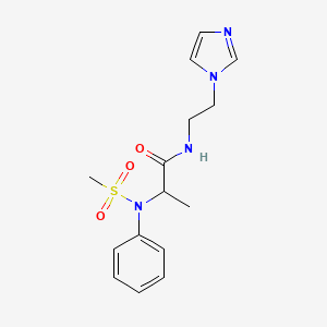 molecular formula C15H20N4O3S B5893797 N-[2-(1H-imidazol-1-yl)ethyl]-2-[(methylsulfonyl)(phenyl)amino]propanamide 