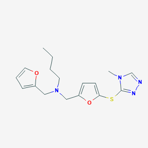 molecular formula C17H22N4O2S B5893803 N-(2-furylmethyl)-N-({5-[(4-methyl-4H-1,2,4-triazol-3-yl)thio]-2-furyl}methyl)butan-1-amine 