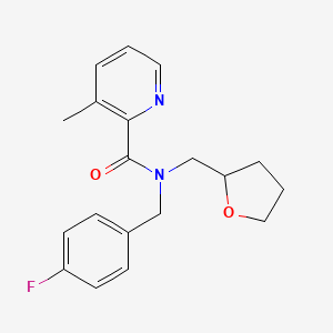 molecular formula C19H21FN2O2 B5893836 N-(4-fluorobenzyl)-3-methyl-N-(tetrahydrofuran-2-ylmethyl)pyridine-2-carboxamide 