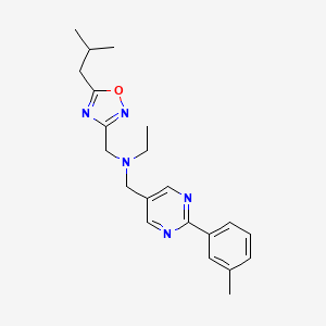 molecular formula C21H27N5O B5893837 N-[(5-isobutyl-1,2,4-oxadiazol-3-yl)methyl]-N-{[2-(3-methylphenyl)pyrimidin-5-yl]methyl}ethanamine 