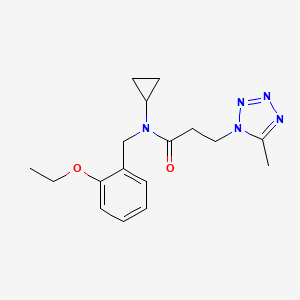 molecular formula C17H23N5O2 B5893897 N-cyclopropyl-N-(2-ethoxybenzyl)-3-(5-methyl-1H-tetrazol-1-yl)propanamide 