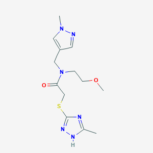 molecular formula C13H20N6O2S B5893938 N-(2-methoxyethyl)-N-[(1-methyl-1H-pyrazol-4-yl)methyl]-2-[(3-methyl-1H-1,2,4-triazol-5-yl)thio]acetamide 