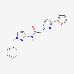 molecular formula C19H17N5O2 B5893960 N-(1-benzylpyrazol-3-yl)-2-[3-(furan-2-yl)pyrazol-1-yl]acetamide 