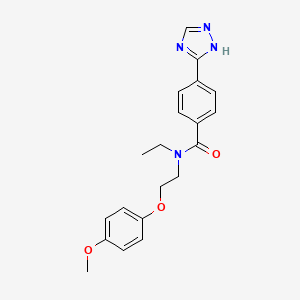 molecular formula C20H22N4O3 B5893971 N-ethyl-N-[2-(4-methoxyphenoxy)ethyl]-4-(1H-1,2,4-triazol-5-yl)benzamide 