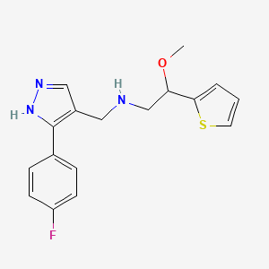 molecular formula C17H18FN3OS B5894044 N-[[5-(4-fluorophenyl)-1H-pyrazol-4-yl]methyl]-2-methoxy-2-thiophen-2-ylethanamine 