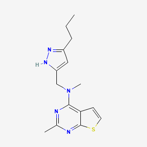molecular formula C15H19N5S B5894059 N,2-dimethyl-N-[(5-propyl-1H-pyrazol-3-yl)methyl]thieno[2,3-d]pyrimidin-4-amine 