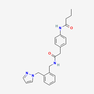 molecular formula C23H26N4O2 B5894063 N-[4-(2-oxo-2-{[2-(1H-pyrazol-1-ylmethyl)benzyl]amino}ethyl)phenyl]butanamide 
