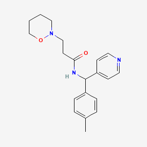 molecular formula C20H25N3O2 B5894111 N-[(4-methylphenyl)(pyridin-4-yl)methyl]-3-(1,2-oxazinan-2-yl)propanamide 