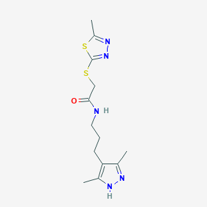 molecular formula C13H19N5OS2 B5894147 N-[3-(3,5-dimethyl-1H-pyrazol-4-yl)propyl]-2-[(5-methyl-1,3,4-thiadiazol-2-yl)thio]acetamide 