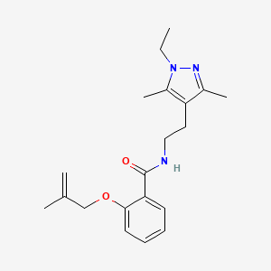 molecular formula C20H27N3O2 B5894157 N-[2-(1-ethyl-3,5-dimethyl-1H-pyrazol-4-yl)ethyl]-2-[(2-methylprop-2-en-1-yl)oxy]benzamide 
