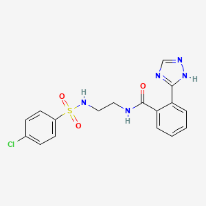 molecular formula C17H16ClN5O3S B5894187 N-(2-{[(4-chlorophenyl)sulfonyl]amino}ethyl)-2-(1H-1,2,4-triazol-5-yl)benzamide 