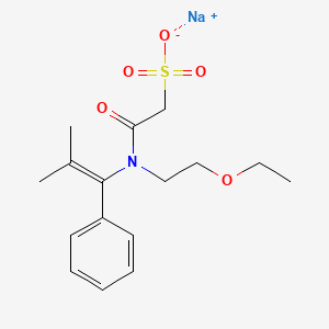 Sodium;2-[2-ethoxyethyl-(2-methyl-1-phenylprop-1-enyl)amino]-2-oxoethanesulfonate
