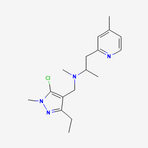 molecular formula C17H25ClN4 B5894245 N-[(5-chloro-3-ethyl-1-methyl-1H-pyrazol-4-yl)methyl]-N-methyl-1-(4-methylpyridin-2-yl)propan-2-amine 