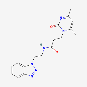 molecular formula C17H20N6O2 B5894263 N-[2-(1H-1,2,3-benzotriazol-1-yl)ethyl]-3-(4,6-dimethyl-2-oxopyrimidin-1(2H)-yl)propanamide 