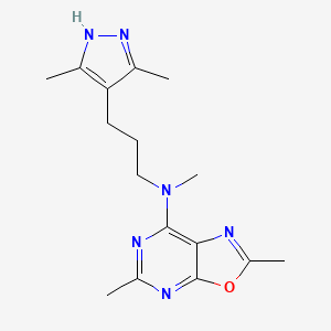 molecular formula C16H22N6O B5894283 N-[3-(3,5-dimethyl-1H-pyrazol-4-yl)propyl]-N,2,5-trimethyl[1,3]oxazolo[5,4-d]pyrimidin-7-amine 