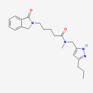 molecular formula C21H28N4O2 B5894288 N-methyl-5-(3-oxo-1H-isoindol-2-yl)-N-[(3-propyl-1H-pyrazol-5-yl)methyl]pentanamide 