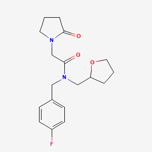 molecular formula C18H23FN2O3 B5894327 N-(4-fluorobenzyl)-2-(2-oxopyrrolidin-1-yl)-N-(tetrahydrofuran-2-ylmethyl)acetamide 