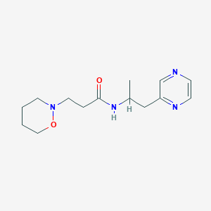 molecular formula C14H22N4O2 B5894337 N-(1-methyl-2-pyrazin-2-ylethyl)-3-(1,2-oxazinan-2-yl)propanamide 