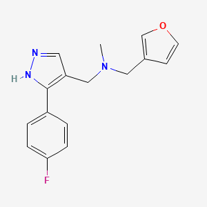 molecular formula C16H16FN3O B5894357 N-[[5-(4-fluorophenyl)-1H-pyrazol-4-yl]methyl]-1-(furan-3-yl)-N-methylmethanamine 