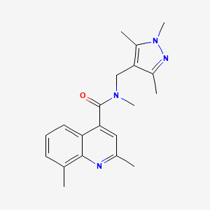 molecular formula C20H24N4O B5894392 N,2,8-trimethyl-N-[(1,3,5-trimethyl-1H-pyrazol-4-yl)methyl]quinoline-4-carboxamide 
