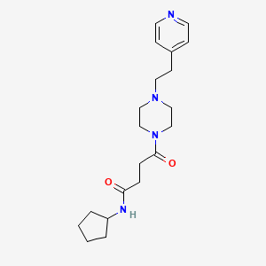 molecular formula C20H30N4O2 B5894405 N-cyclopentyl-4-oxo-4-[4-(2-pyridin-4-ylethyl)piperazin-1-yl]butanamide 