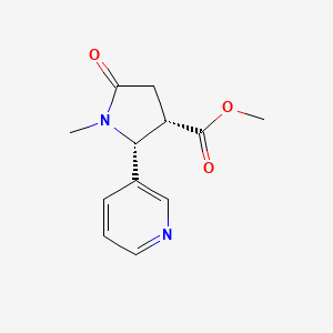 molecular formula C12H14N2O3 B589442 trans-1-Methyl-5-oxo-2-(3-pyridinyl)-3-pyrrolidinecarboxylic Acid Methyl Ester CAS No. 135028-97-6