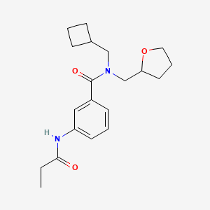 molecular formula C20H28N2O3 B5894433 N-(cyclobutylmethyl)-3-(propionylamino)-N-(tetrahydrofuran-2-ylmethyl)benzamide 