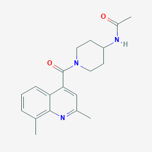 molecular formula C19H23N3O2 B5894439 N-{1-[(2,8-dimethylquinolin-4-yl)carbonyl]piperidin-4-yl}acetamide 