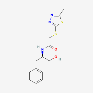 molecular formula C14H17N3O2S2 B5894445 N-[(1R)-1-benzyl-2-hydroxyethyl]-2-[(5-methyl-1,3,4-thiadiazol-2-yl)thio]acetamide 