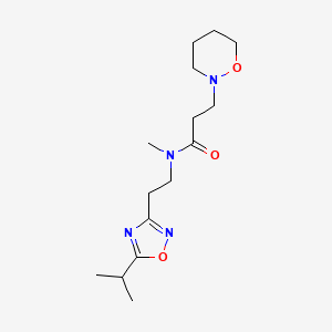molecular formula C15H26N4O3 B5894470 N-[2-(5-isopropyl-1,2,4-oxadiazol-3-yl)ethyl]-N-methyl-3-(1,2-oxazinan-2-yl)propanamide 