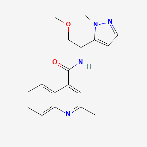 molecular formula C19H22N4O2 B5894513 N-[2-methoxy-1-(1-methyl-1H-pyrazol-5-yl)ethyl]-2,8-dimethylquinoline-4-carboxamide 