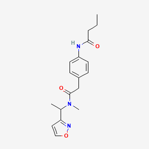 molecular formula C18H23N3O3 B5894519 N-(4-{2-[(1-isoxazol-3-ylethyl)(methyl)amino]-2-oxoethyl}phenyl)butanamide 