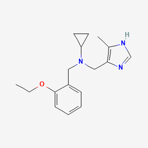 molecular formula C17H23N3O B5894579 N-(2-ethoxybenzyl)-N-[(4-methyl-1H-imidazol-5-yl)methyl]cyclopropanamine 