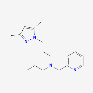 molecular formula C18H28N4 B5894640 N-[3-(3,5-dimethyl-1H-pyrazol-1-yl)propyl]-2-methyl-N-(pyridin-2-ylmethyl)propan-1-amine 