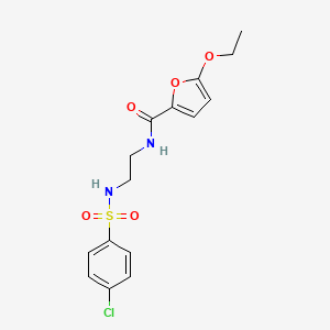 molecular formula C15H17ClN2O5S B5894643 N-(2-{[(4-chlorophenyl)sulfonyl]amino}ethyl)-5-ethoxy-2-furamide 