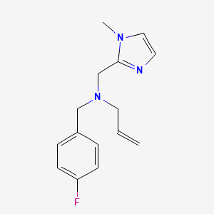 molecular formula C15H18FN3 B5894656 N-(4-fluorobenzyl)-N-[(1-methyl-1H-imidazol-2-yl)methyl]prop-2-en-1-amine 