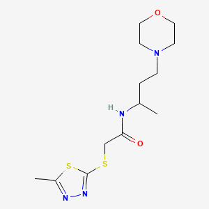 molecular formula C13H22N4O2S2 B5894722 N-(1-methyl-3-morpholin-4-ylpropyl)-2-[(5-methyl-1,3,4-thiadiazol-2-yl)thio]acetamide 