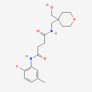 molecular formula C18H25FN2O4 B5894730 N-(2-fluoro-5-methylphenyl)-N'-{[4-(hydroxymethyl)tetrahydro-2H-pyran-4-yl]methyl}succinamide 