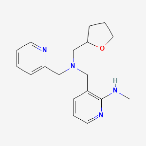 molecular formula C18H24N4O B5894738 N-methyl-3-{[(pyridin-2-ylmethyl)(tetrahydrofuran-2-ylmethyl)amino]methyl}pyridin-2-amine 