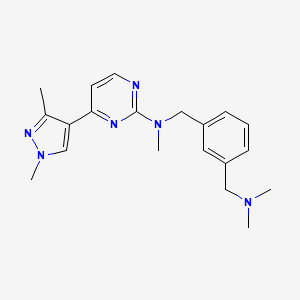 molecular formula C20H26N6 B5894746 N-{3-[(dimethylamino)methyl]benzyl}-4-(1,3-dimethyl-1H-pyrazol-4-yl)-N-methyl-2-pyrimidinamine trifluoroacetate 