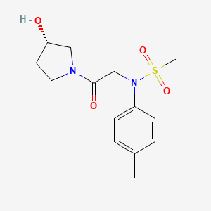 molecular formula C14H20N2O4S B5894775 N-{2-[(3S)-3-hydroxypyrrolidin-1-yl]-2-oxoethyl}-N-(4-methylphenyl)methanesulfonamide 