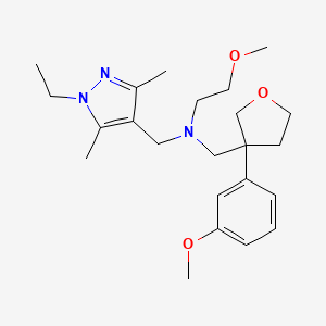 molecular formula C23H35N3O3 B5894831 N-[(1-ethyl-3,5-dimethyl-1H-pyrazol-4-yl)methyl]-2-methoxy-N-{[3-(3-methoxyphenyl)tetrahydrofuran-3-yl]methyl}ethanamine 