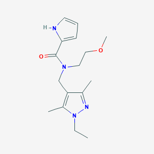 molecular formula C16H24N4O2 B5894887 N-[(1-ethyl-3,5-dimethylpyrazol-4-yl)methyl]-N-(2-methoxyethyl)-1H-pyrrole-2-carboxamide 