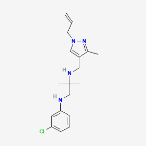 molecular formula C18H25ClN4 B5894896 N~2~-[(1-allyl-3-methyl-1H-pyrazol-4-yl)methyl]-N~1~-(3-chlorophenyl)-2-methylpropane-1,2-diamine 