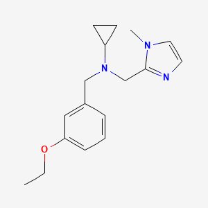 molecular formula C17H23N3O B5894903 N-(3-ethoxybenzyl)-N-[(1-methyl-1H-imidazol-2-yl)methyl]cyclopropanamine 