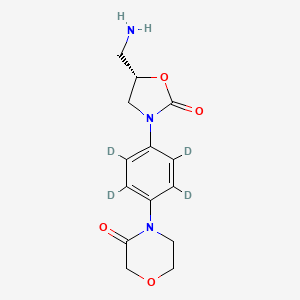 molecular formula C14H17N3O4 B589491 4-[4-[(5S)-5-(氨基甲基)-2-氧代-3-恶唑烷基]苯基]-3-吗啉酮-d4 CAS No. 1330169-92-0