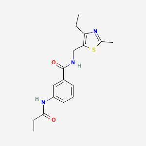 molecular formula C17H21N3O2S B5894926 N-[(4-ethyl-2-methyl-1,3-thiazol-5-yl)methyl]-3-(propionylamino)benzamide 