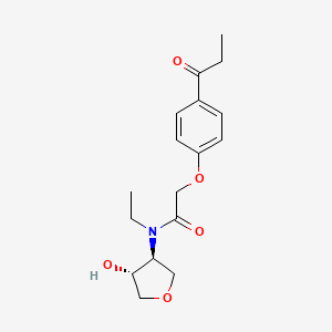 molecular formula C17H23NO5 B5894955 N-ethyl-N-[(3S,4R)-4-hydroxyoxolan-3-yl]-2-(4-propanoylphenoxy)acetamide 