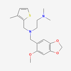 molecular formula C19H26N2O3S B5894991 N-[(6-methoxy-1,3-benzodioxol-5-yl)methyl]-N',N'-dimethyl-N-[(3-methyl-2-thienyl)methyl]ethane-1,2-diamine 
